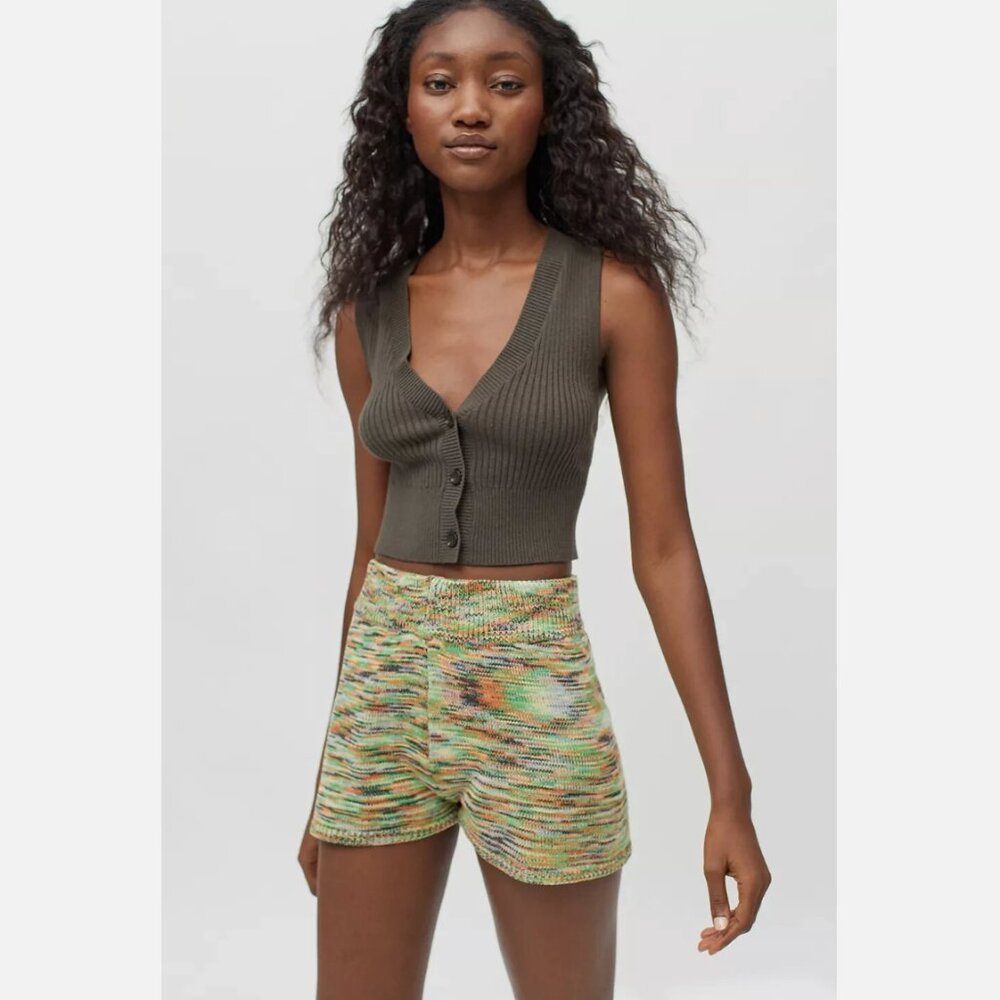 Jaded London Space Dye Tight Knit Multi Shorts Womens 4 NWT